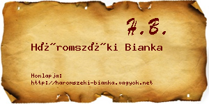 Háromszéki Bianka névjegykártya