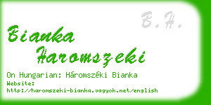 bianka haromszeki business card