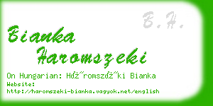 bianka haromszeki business card